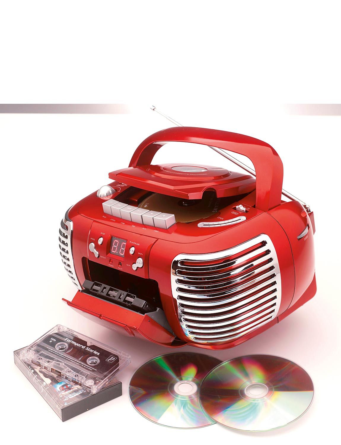 GPO Pcd299 Portable Retro Boombox CD Player Radio W 24 D 29 H 14cm 