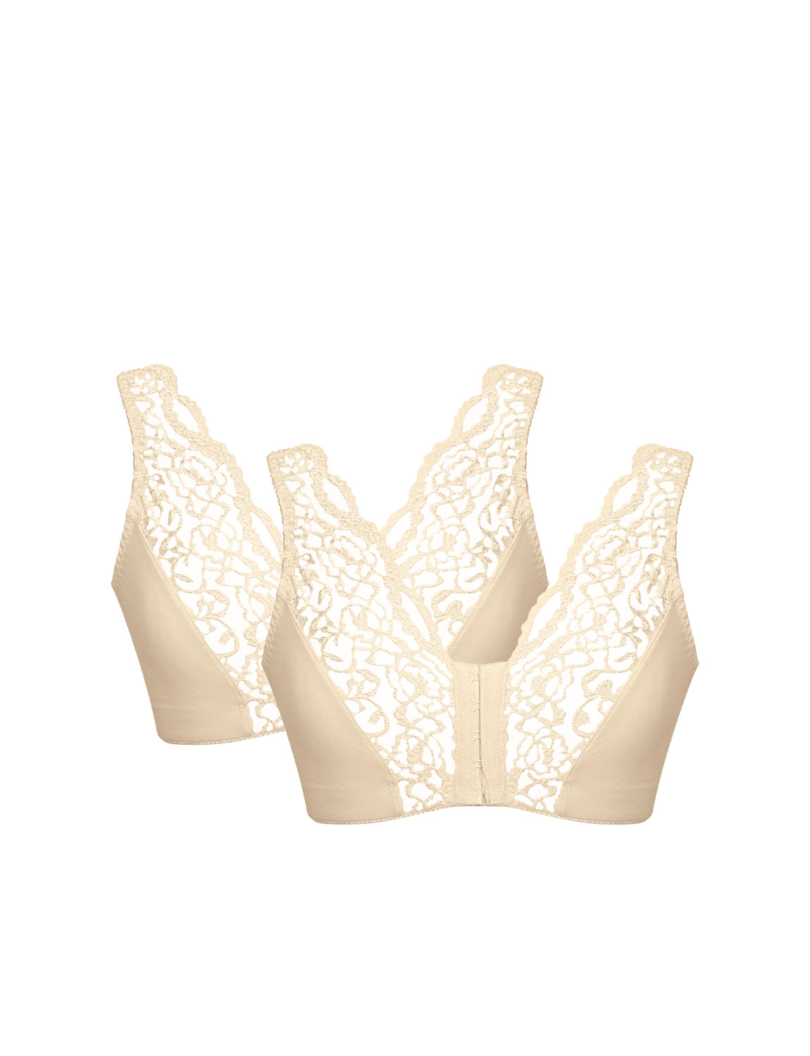 Pack Of Two Lace Front Fastening Magic Bras - Picture 8 of 25