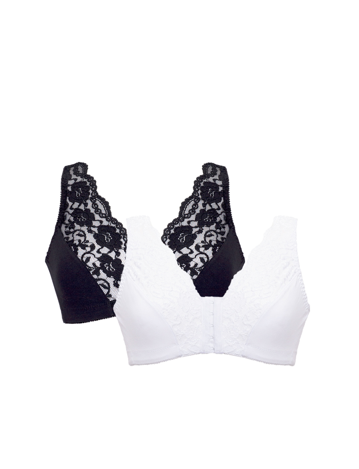 Pack Of Two Lace Front Fastening Magic Bras