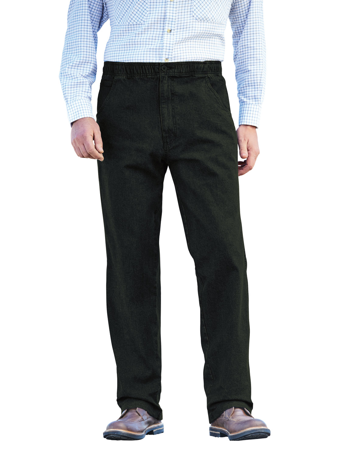 Mens Elasticated Jeans Drawcord Denim Stetch Waist Trouser Pants | eBay