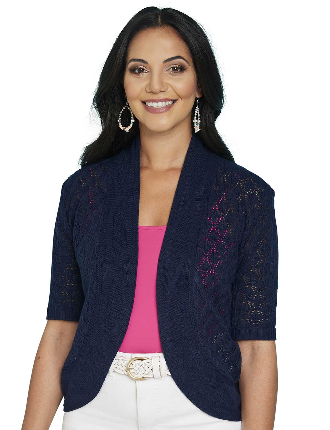 Ladies Pointelle Shrug by Chums
