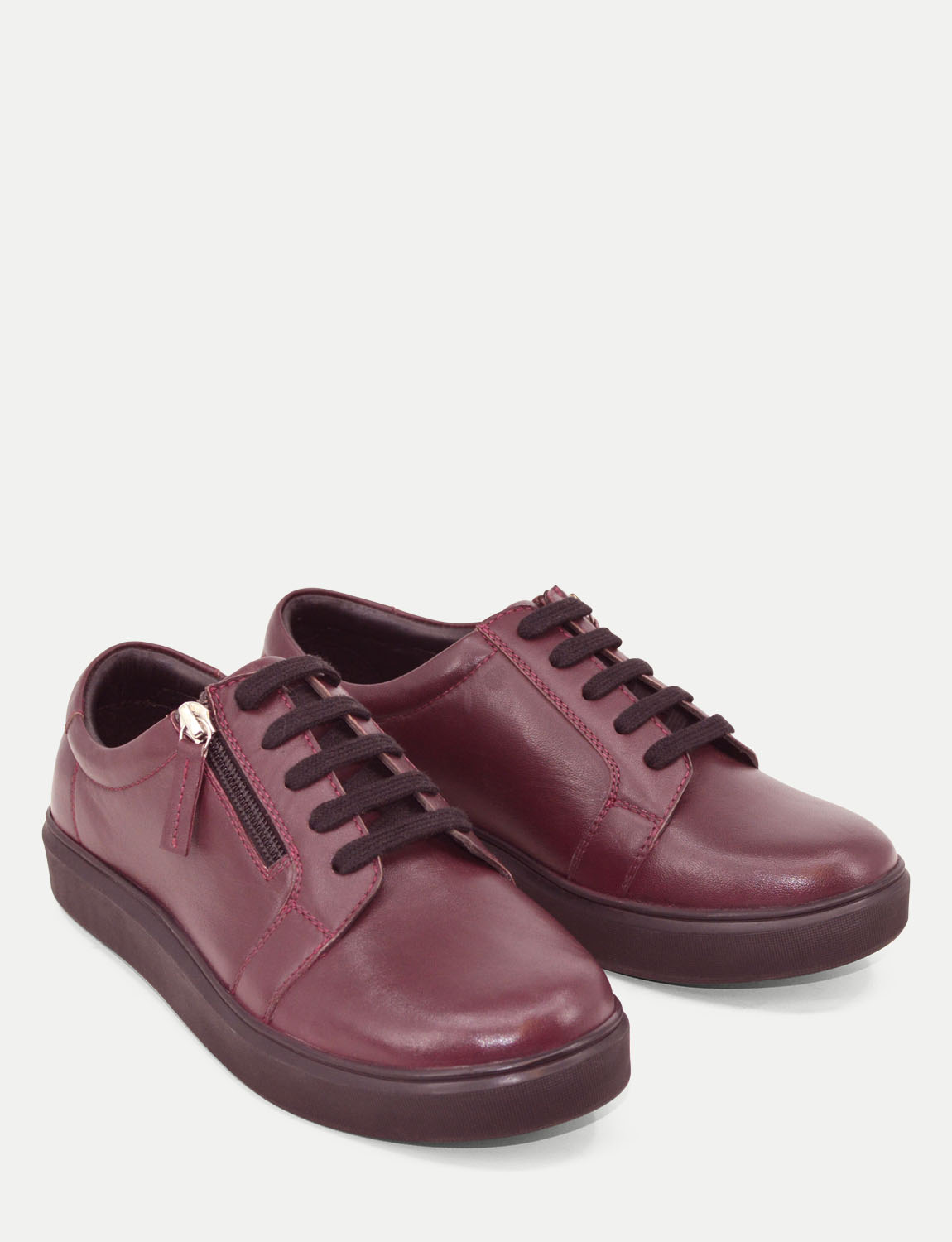 Ladies Wide EEE Fit Leather Trainers with Side Zip and Lace-Up Fastening Extra - Picture 14 of 14