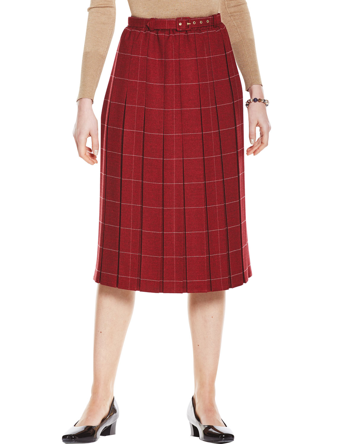 narrow pleated skirt