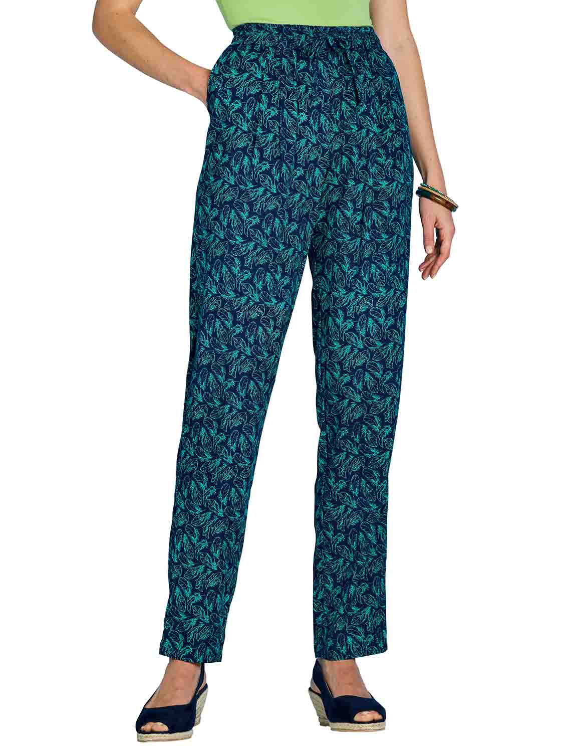 Ladies Viscose Print Trousers by Amber