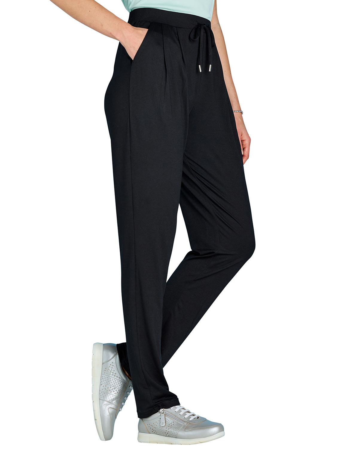 Ladies Jersey Pleat Front Trouser – Supersoft Pull-On Viscose Jersey Trousers
