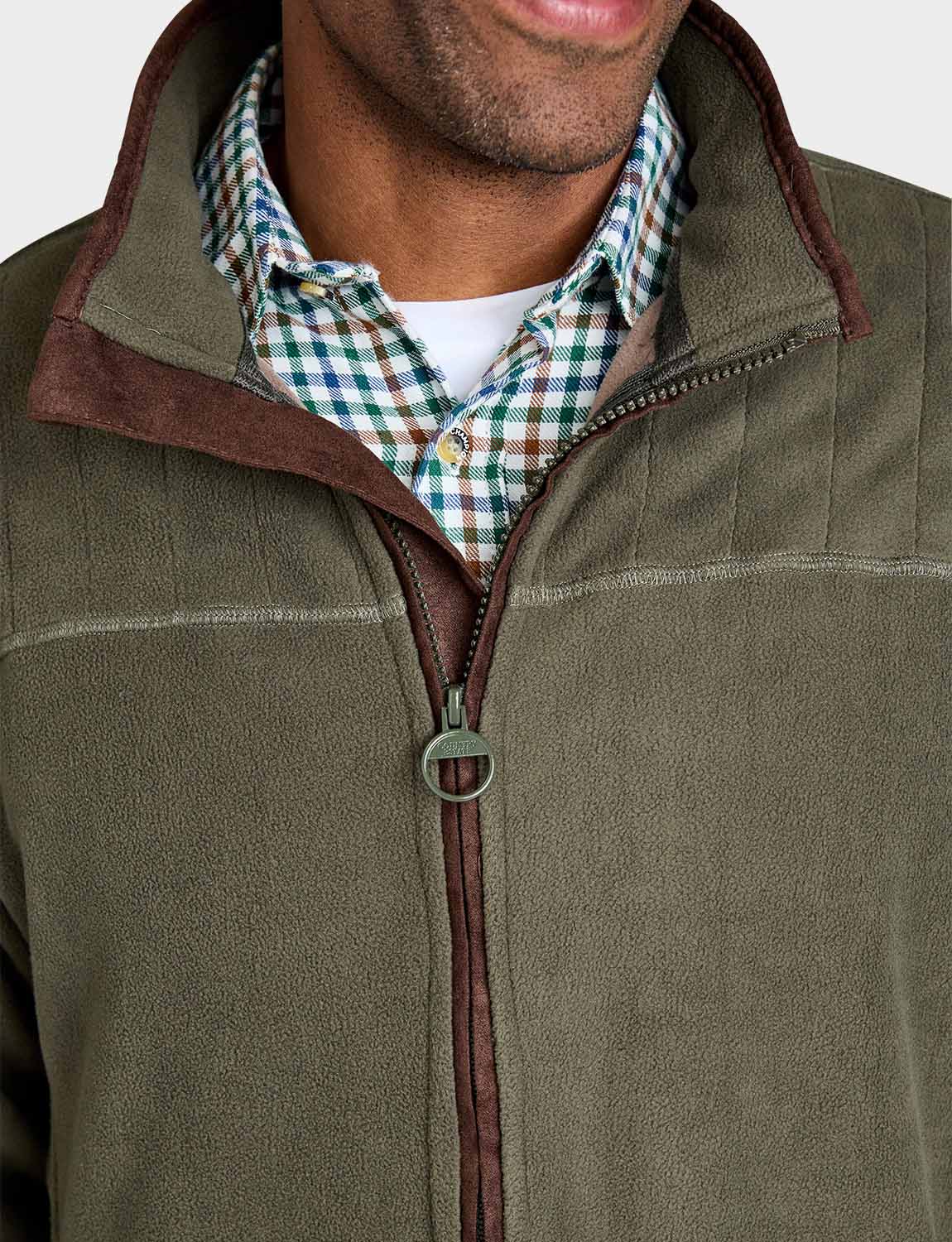Herren Bonded Fleece Zip Jacke Kunst Wildleder Besatz Reißverschlusstaschen von Champion - Bild 10 von 14