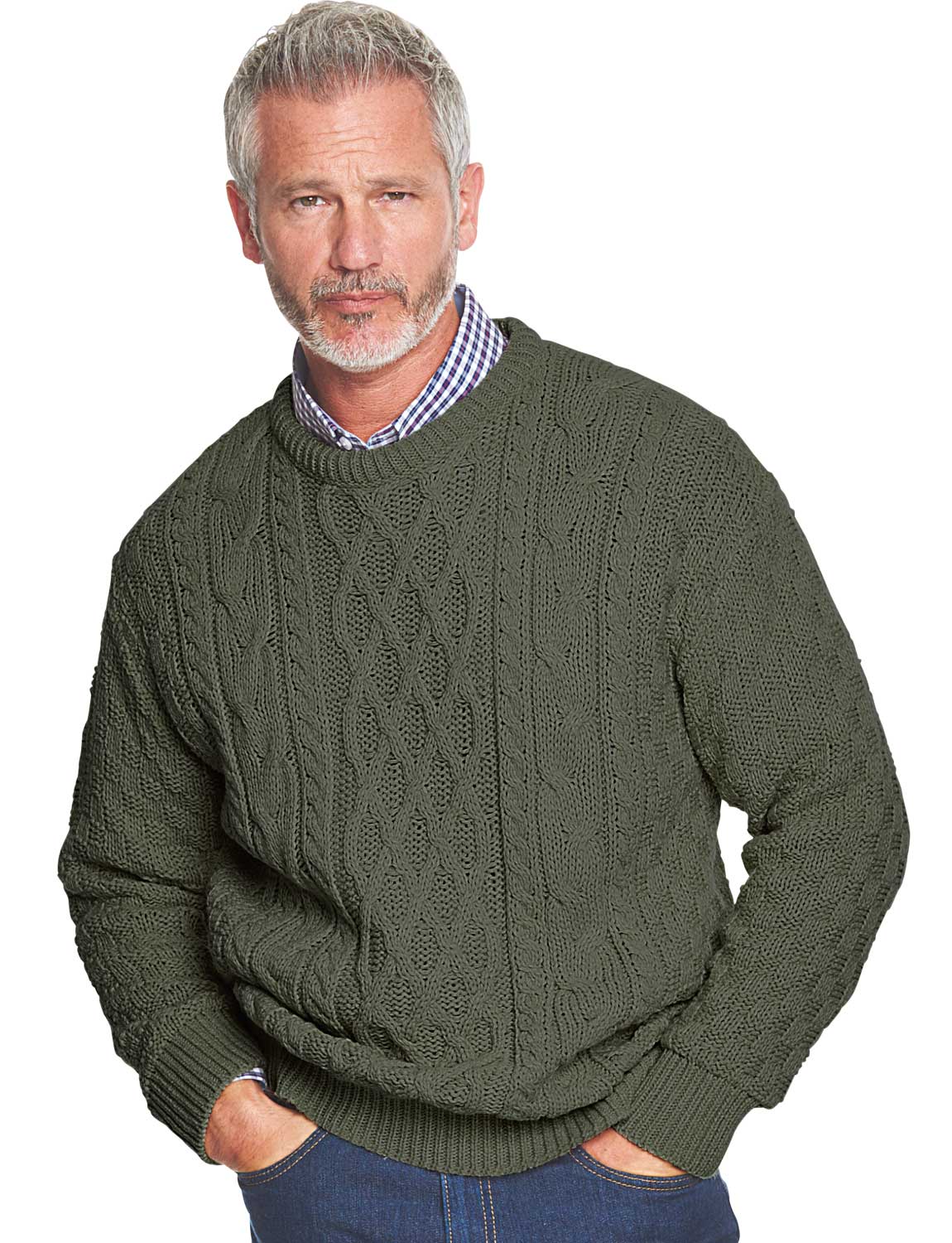 Mens Warm Aran Jumper Cable Sweater | eBay