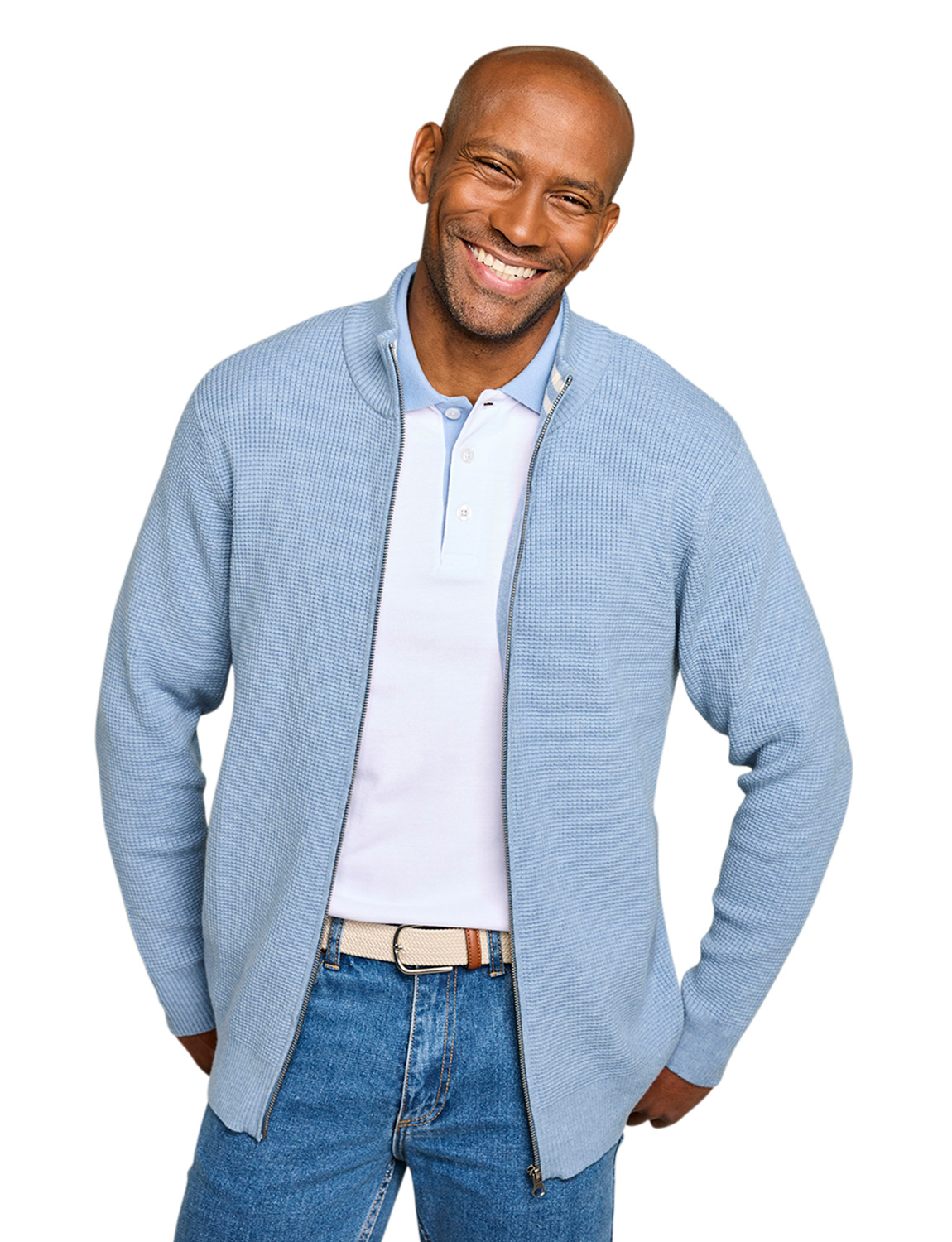 Pegasus Knitted Waffle Zip Jacket | eBay