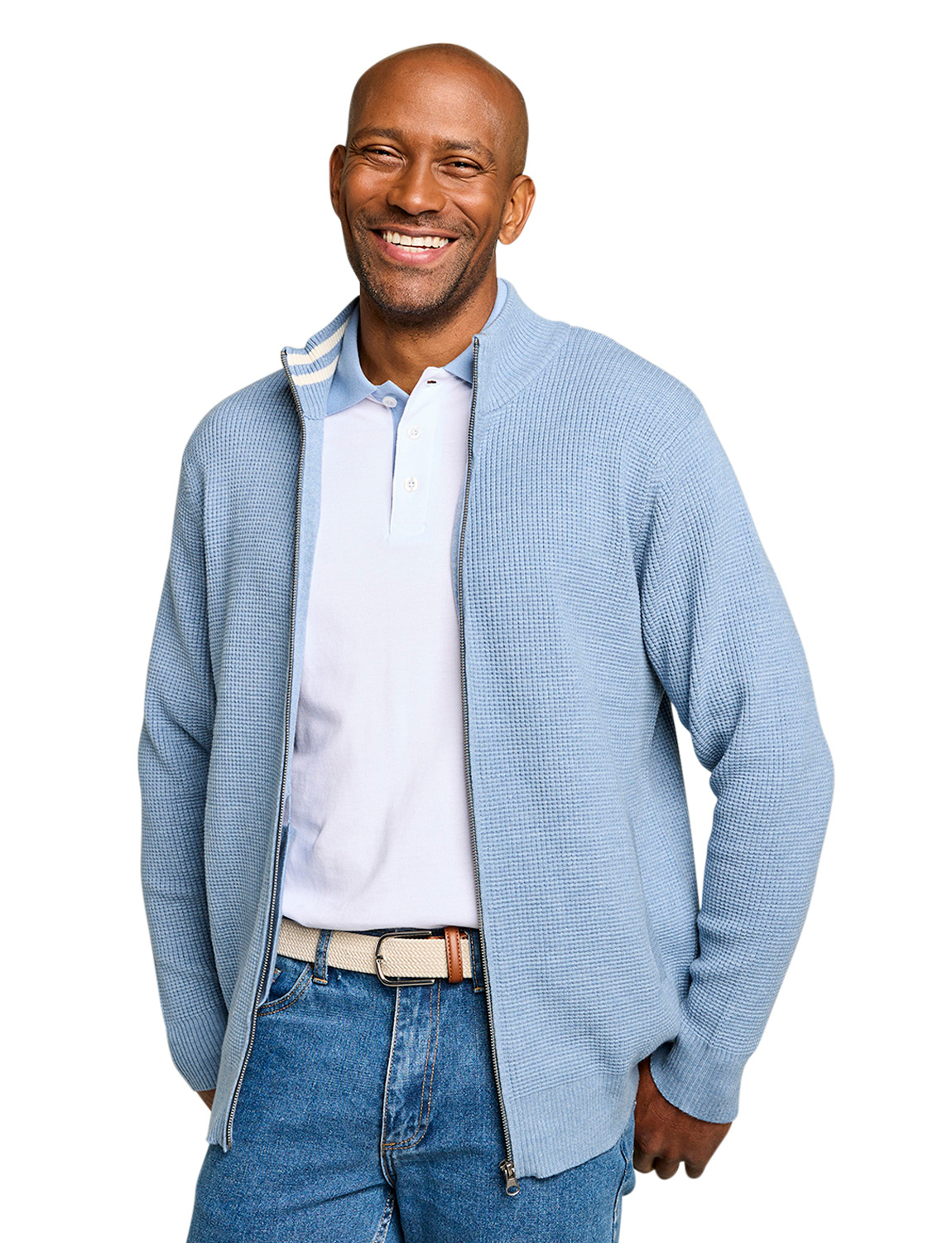 Pegasus Knitted Waffle Zip Jacket | eBay