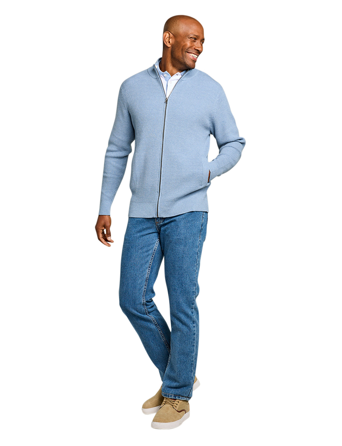 Pegasus Knitted Waffle Zip Jacket | eBay