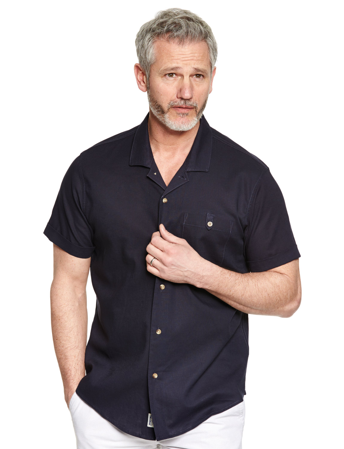 Mens Threadbare Short Sleeve Revere Collar Linen Shirt | eBay