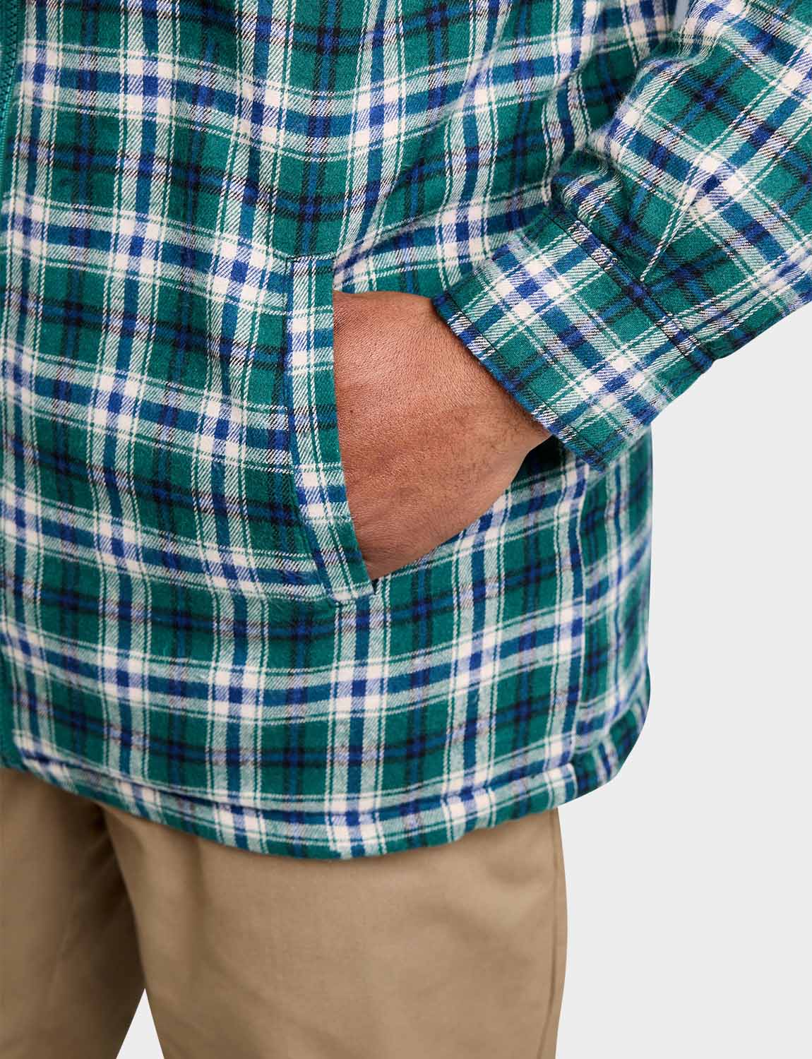 Mens Pegasus Sherpa Lined Zip Overshirt by Pegasus - Imagen 6 de 14
