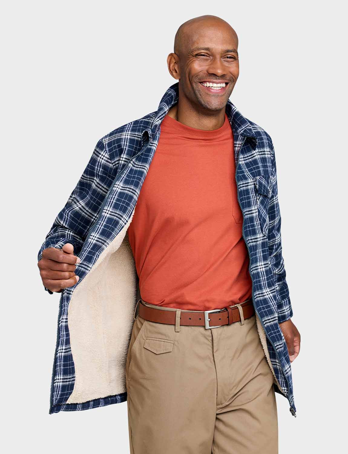 Mens Pegasus Sherpa Lined Zip Overshirt by Pegasus - Imagen 10 de 14