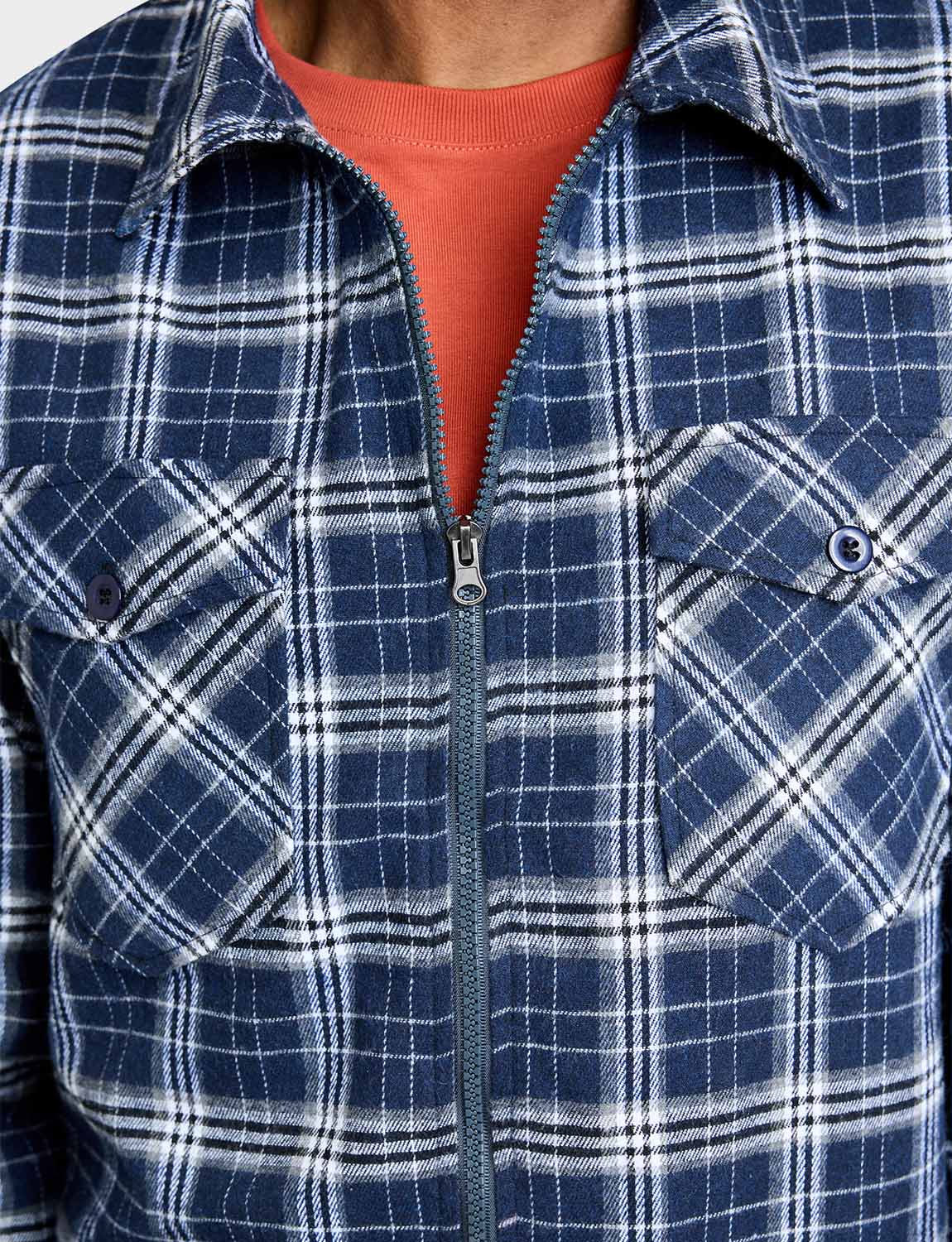 Mens Pegasus Sherpa Lined Zip Overshirt by Pegasus - Imagen 12 de 14