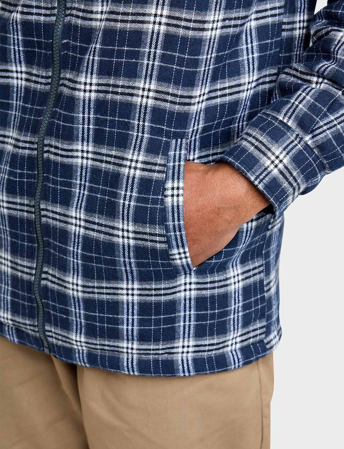 Mens Pegasus Sherpa Lined Zip Overshirt by Pegasus - Imagen 14 de 14