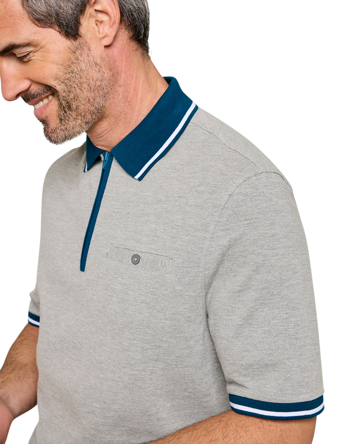 トップス Shawl Collar S/S Polo - Cotton Pique M C46747s.jpg