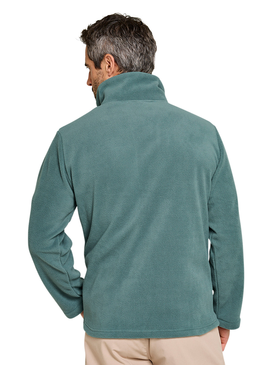 Mens Fleece Jacket Set With Contrasting Collar And Quick-Drying Micro-Polyester - Picture 8 of 16