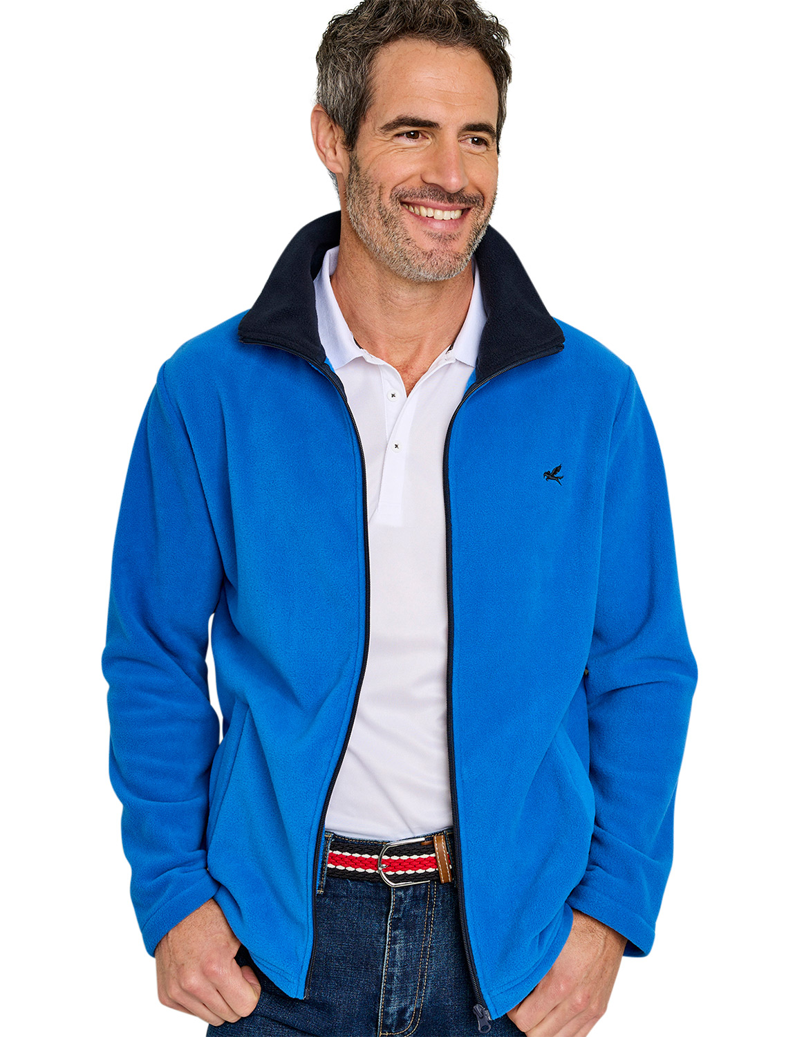 Mens Fleece Jacket Set With Contrasting Collar And Quick-Drying Micro-Polyester - Picture 11 of 16