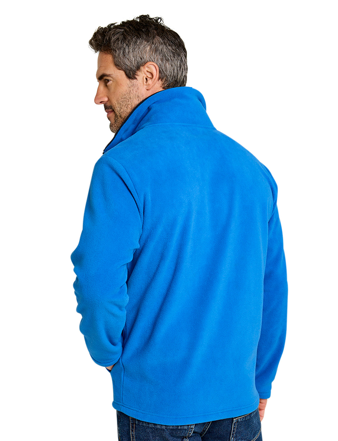 Mens Fleece Jacket Set With Contrasting Collar And Quick-Drying Micro-Polyester - Picture 15 of 16