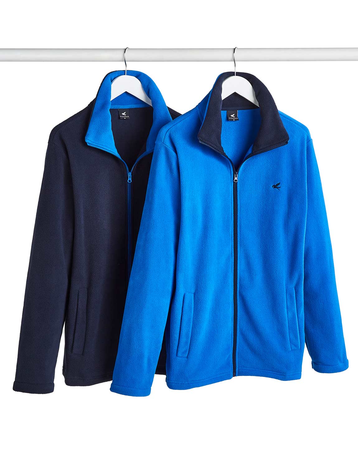 Mens Fleece Jacket Set With Contrasting Collar And Quick-Drying Micro-Polyester - Picture 16 of 16