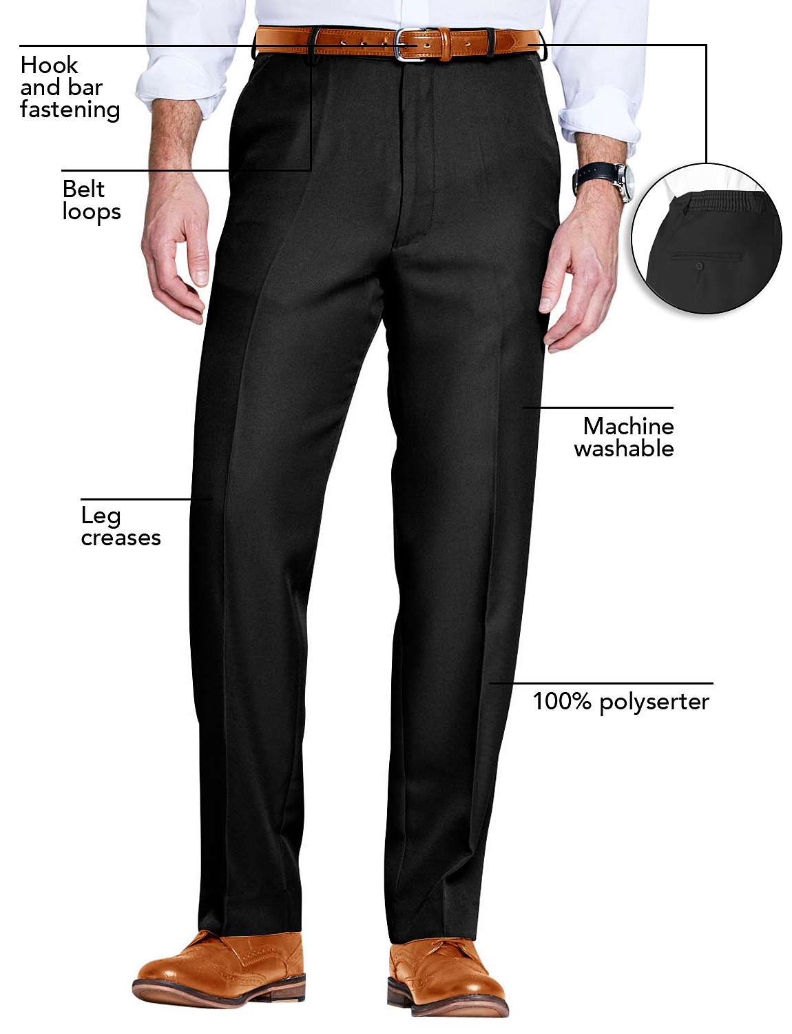 Chums | Men's | Formal Elasticated Trouser Pants | | eBay