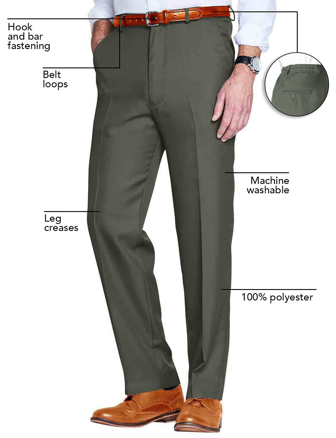 Chums | Mens | Formal Elasticated Trouser Pants | | eBay