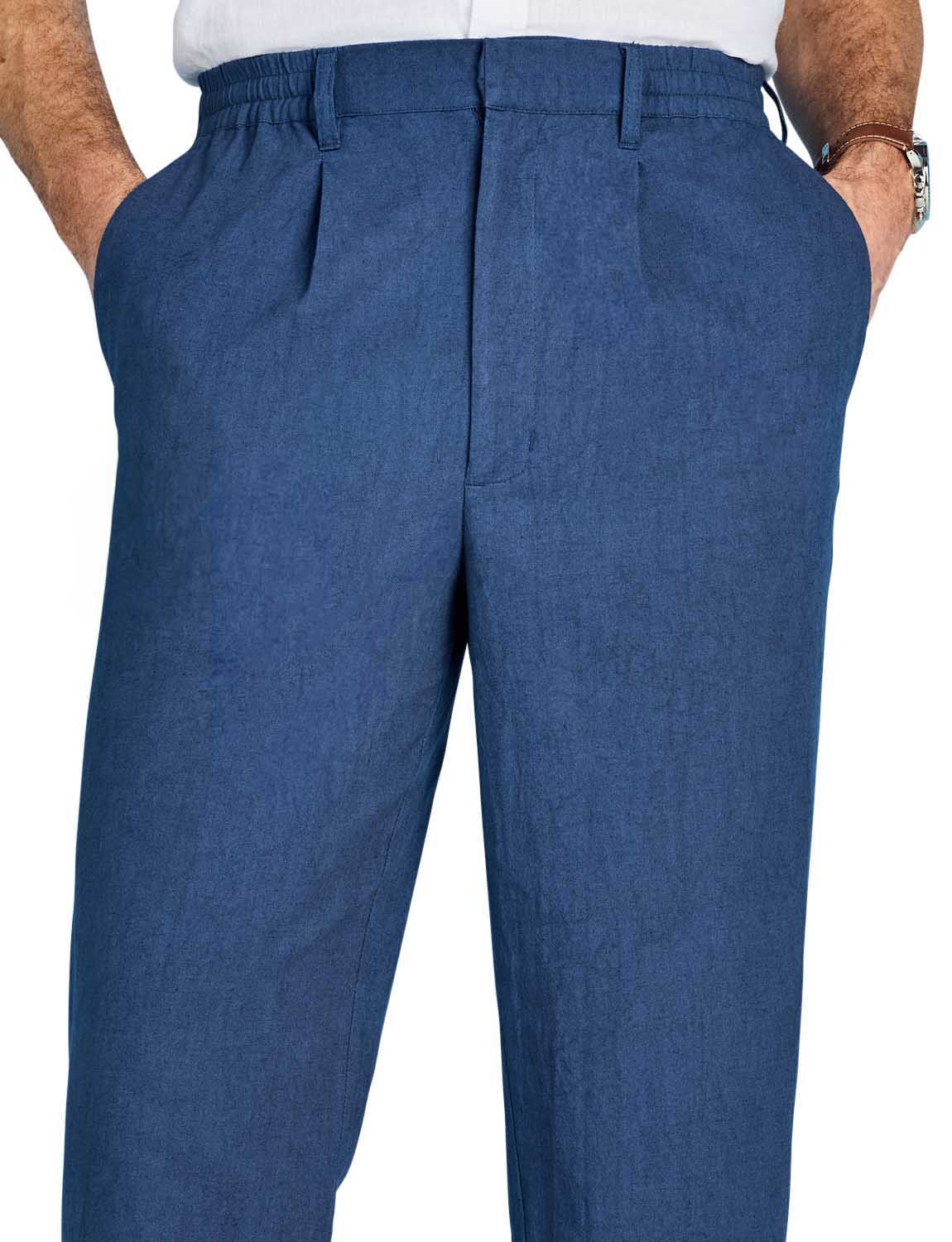Mens Men'S Stretch Trousers Pants With Elasticated Waist And Additional