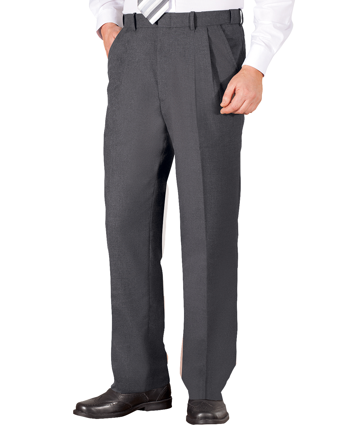 Zshosam Men's Classic-Fit Expandable-Waist Flat-Front Dress Pant(Coffee