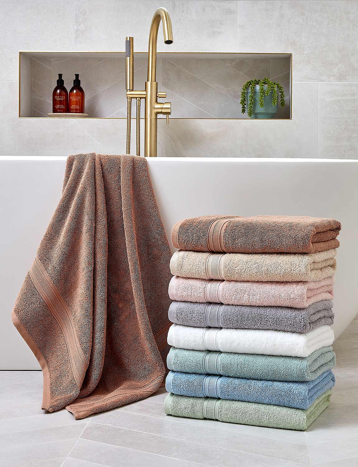 Serene Twinpack Of Bathroom Towels by Christy - Picture 5 of 29