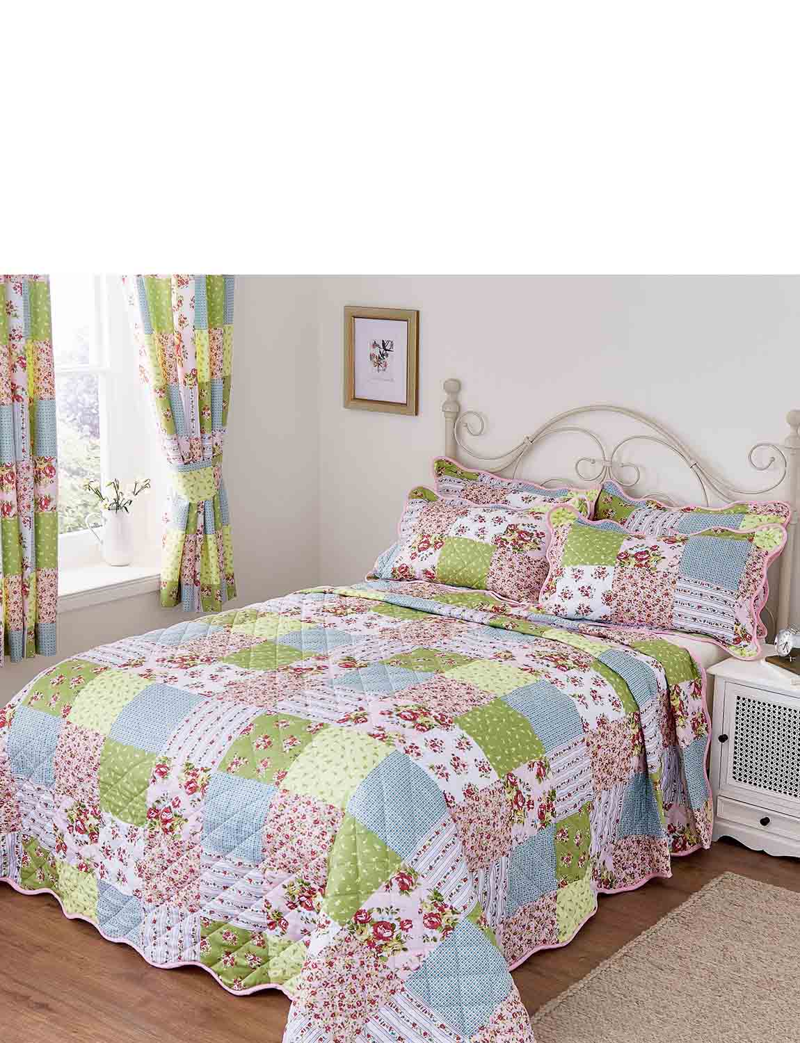 Sarah Quilted Patchwork Bedspread eBay